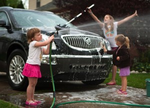 washing car